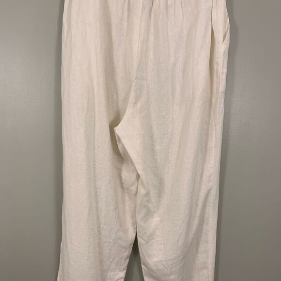 Sincerely Jules linen blend white elastic waist jogger pants size medium - Picture 9 of 12
